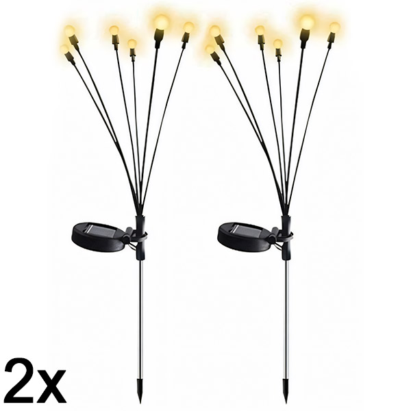 2x Solarlampe mit zwei Modi (6 Glühbirnen) | SOMPEX